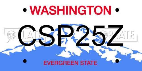 CSP25Z Washington License Plate