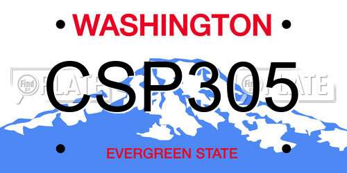 CSP305 Washington License Plate