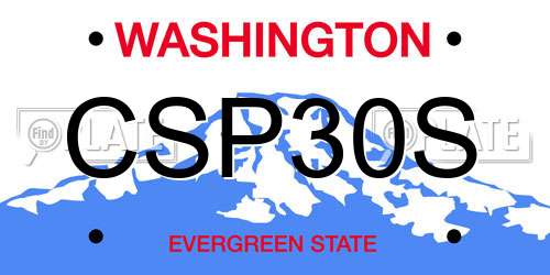 CSP30S Washington License Plate