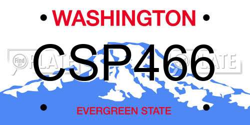 CSP466 Washington License Plate