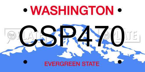 CSP470 Washington License Plate