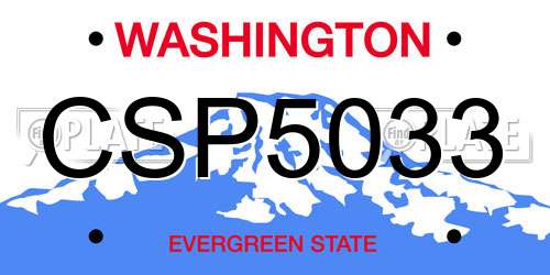 CSP5033 Washington License Plate