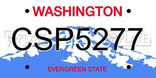 CSP5277 Washington License Plate