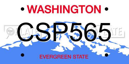 CSP565 Washington License Plate