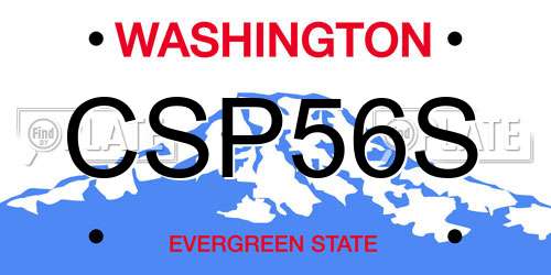 CSP56S Washington License Plate