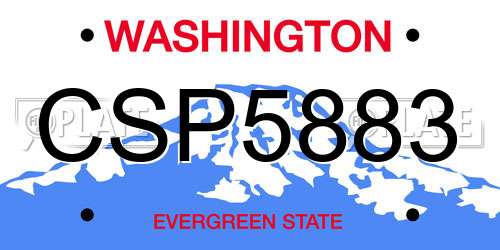 CSP5883 Washington License Plate
