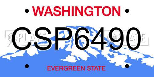 CSP6490 Washington License Plate