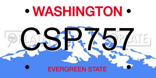 CSP757 Washington License Plate