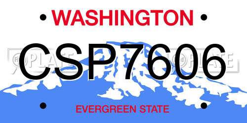 CSP7606 Washington License Plate