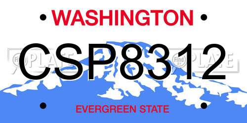 CSP8312 Washington License Plate