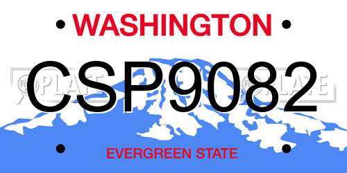 CSP9082 Washington License Plate