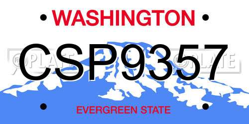 CSP9357 Washington License Plate