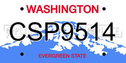 CSP9514 Washington License Plate