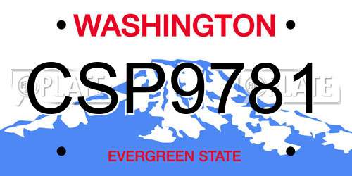CSP9781 Washington License Plate