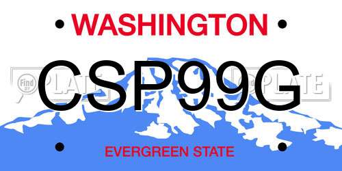 CSP99G Washington License Plate