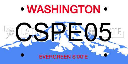 CSPE05 Washington License Plate