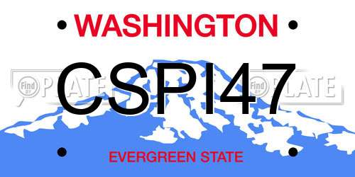 CSPI47 Washington License Plate