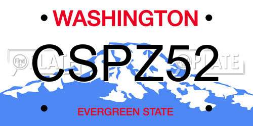 CSPZ52 Washington License Plate