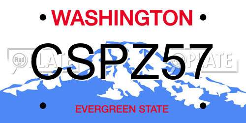 CSPZ57 Washington License Plate