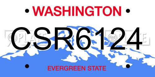 CSR6124 Washington License Plate