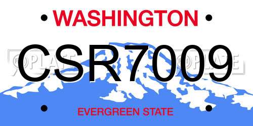 CSR7009 Washington License Plate