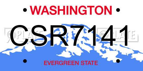 CSR7141 Washington License Plate