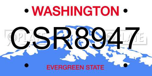 CSR8947 Washington License Plate