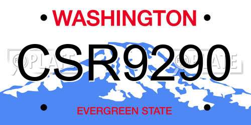 CSR9290 Washington License Plate