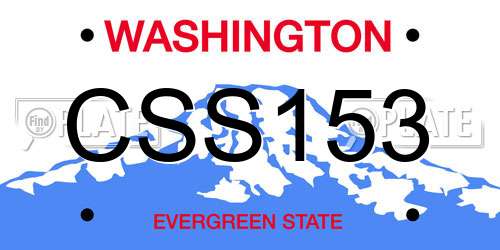 CSS153 Washington License Plate