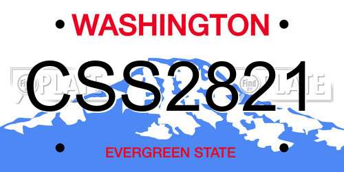 CSS2821 Washington License Plate