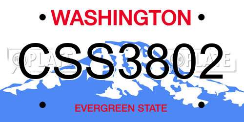 CSS3802 Washington License Plate
