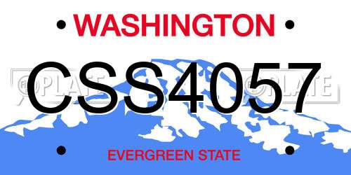 CSS4057 Washington License Plate