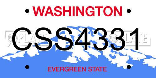 CSS4331 Washington License Plate