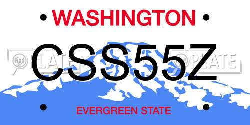 CSS55Z Washington License Plate