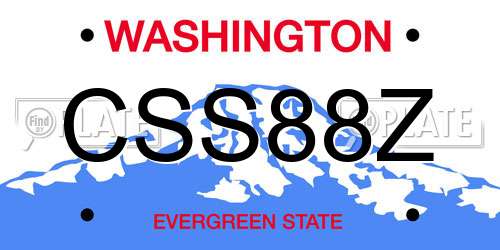 CSS88Z Washington License Plate