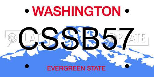 CSSB57 Washington License Plate