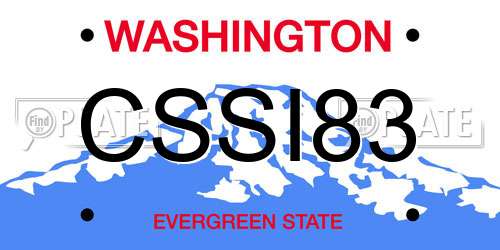 CSSI83 Washington License Plate