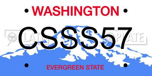 CSSS57 Washington License Plate