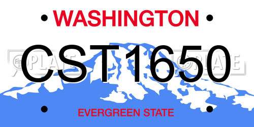 CST1650 Washington License Plate