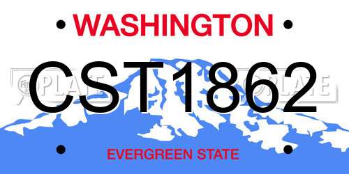CST1862 Washington License Plate