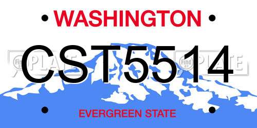 CST5514 Washington License Plate