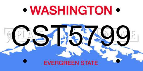 CST5799 Washington License Plate