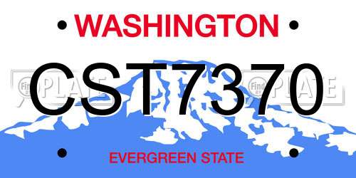 CST7370 Washington License Plate