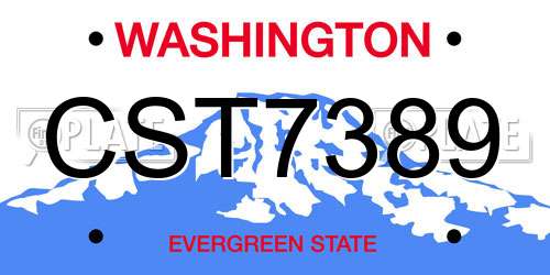 CST7389 Washington License Plate