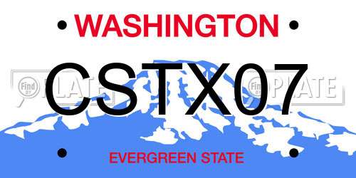 CSTX07 Washington License Plate