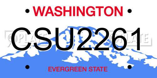 CSU2261 Washington License Plate
