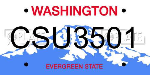 CSU3501 Washington License Plate