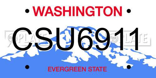 CSU6911 Washington License Plate