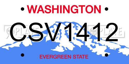 CSV1412 Washington License Plate