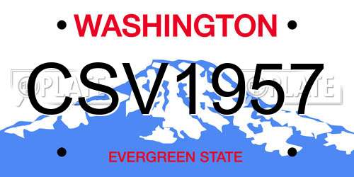 CSV1957 Washington License Plate